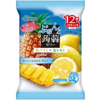 오리히로 곤약젤리 파우치 소금 파인애플+소금 레몬 20g×12개입